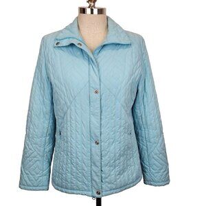 Escada Sport Quilted Jacket Womens US 8 Light‎ Blue Insulated Hip Length DE 40